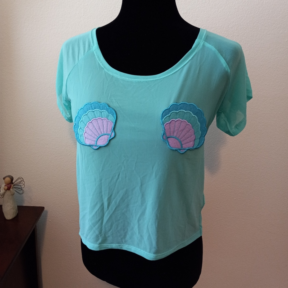 Iron Fist Mermaid for Life Sheer Mesh Crop Top - Picture 2 of 6